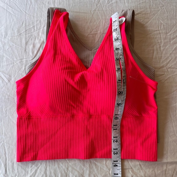 NWT Pro-Fit Seamless Ribbed Bra Top 2-Pack (Large) Pink & Taupe - Picture 12 of 12